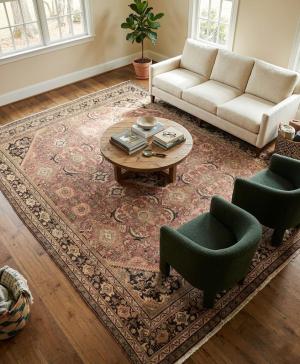 Antique Red Floral Traditional 10X13 Mashad Persian Rug