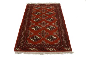 Red Tribal 3X5 Turkoman Persian Rug
