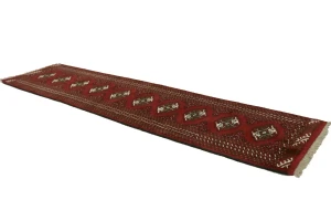 Red Tribal 2X10 Turkoman Persian Runner Rug