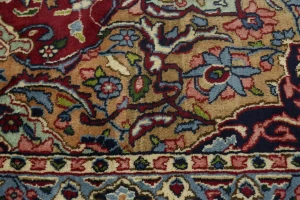 Vintage Red Floral 10X14 Kerman Persian Rug