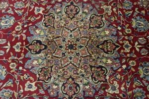 Vintage Red Floral 10X14 Kerman Persian Rug