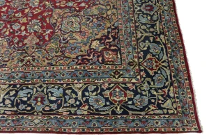 Vintage Red Floral 10X14 Kerman Persian Rug