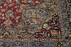 Vintage Red Floral 10X14 Kerman Persian Rug