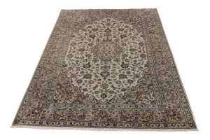 Vintage Cream 7X10 Traditional Kashan Persian Rug