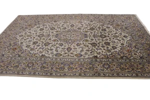 Vintage Cream 7X10 Traditional Kashan Persian Rug