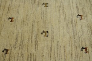 Cream Tribal 6'5X8'4 Gabbeh Persian Rug