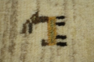 Cream Tribal 6'5X8'4 Gabbeh Persian Rug