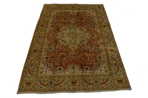 Orange Semi Antique Classic 6'4X9'7 Tabatabaei Persian Oriental Rug