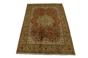 Orange Semi Antique Classic 6'4X9'7 Tabatabaei Persian Oriental Rug