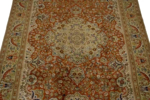 Orange Semi Antique Classic 6'4X9'7 Tabatabaei Persian Oriental Rug