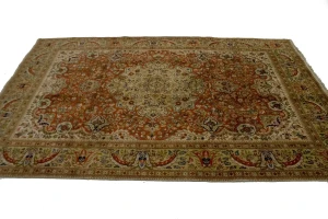 Orange Semi Antique Classic 6'4X9'7 Tabatabaei Persian Oriental Rug