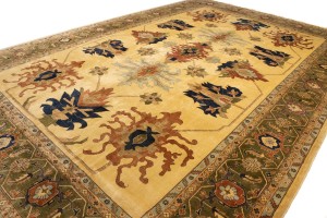 Beige Floral 13X19 Heriz Sultanabad Persian Rug