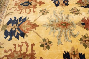 Beige Floral 13X19 Heriz Sultanabad Persian Rug