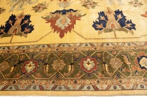 Beige Floral 13X19 Heriz Sultanabad Persian Rug