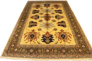 Beige Floral 13X19 Heriz Sultanabad Persian Rug