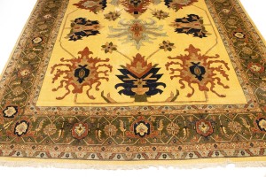 Beige Floral 13X19 Heriz Sultanabad Persian Rug