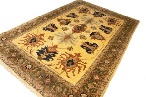 Beige Floral 13X19 Heriz Sultanabad Persian Rug