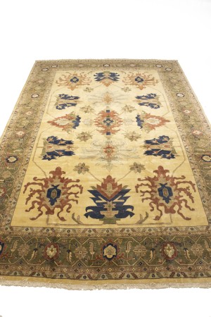 Beige Floral 13X19 Heriz Sultanabad Persian Rug