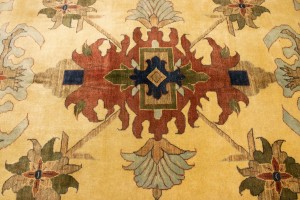 Beige Floral 13X19 Heriz Sultanabad Persian Rug