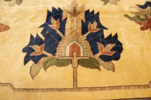 Beige Floral 13X19 Heriz Sultanabad Persian Rug