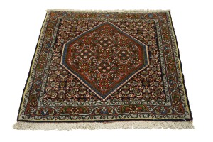 Orange Floral 2'5X2'9 Bidjar Persian Square Rug