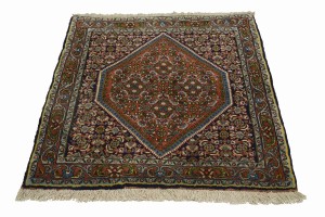 Orange Floral 2'5X2'9 Bidjar Persian Square Rug