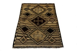 Vintage Beige Tribal 4X6 Shiraz Persian Rug