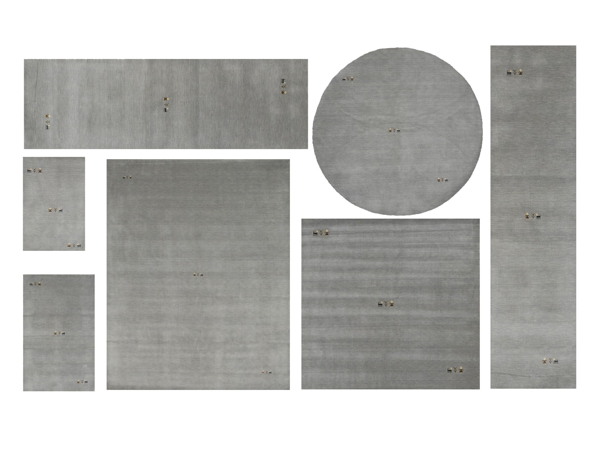 Grey TRibal Pictorial Gabbeh Modern Rug in All Size - Image 1