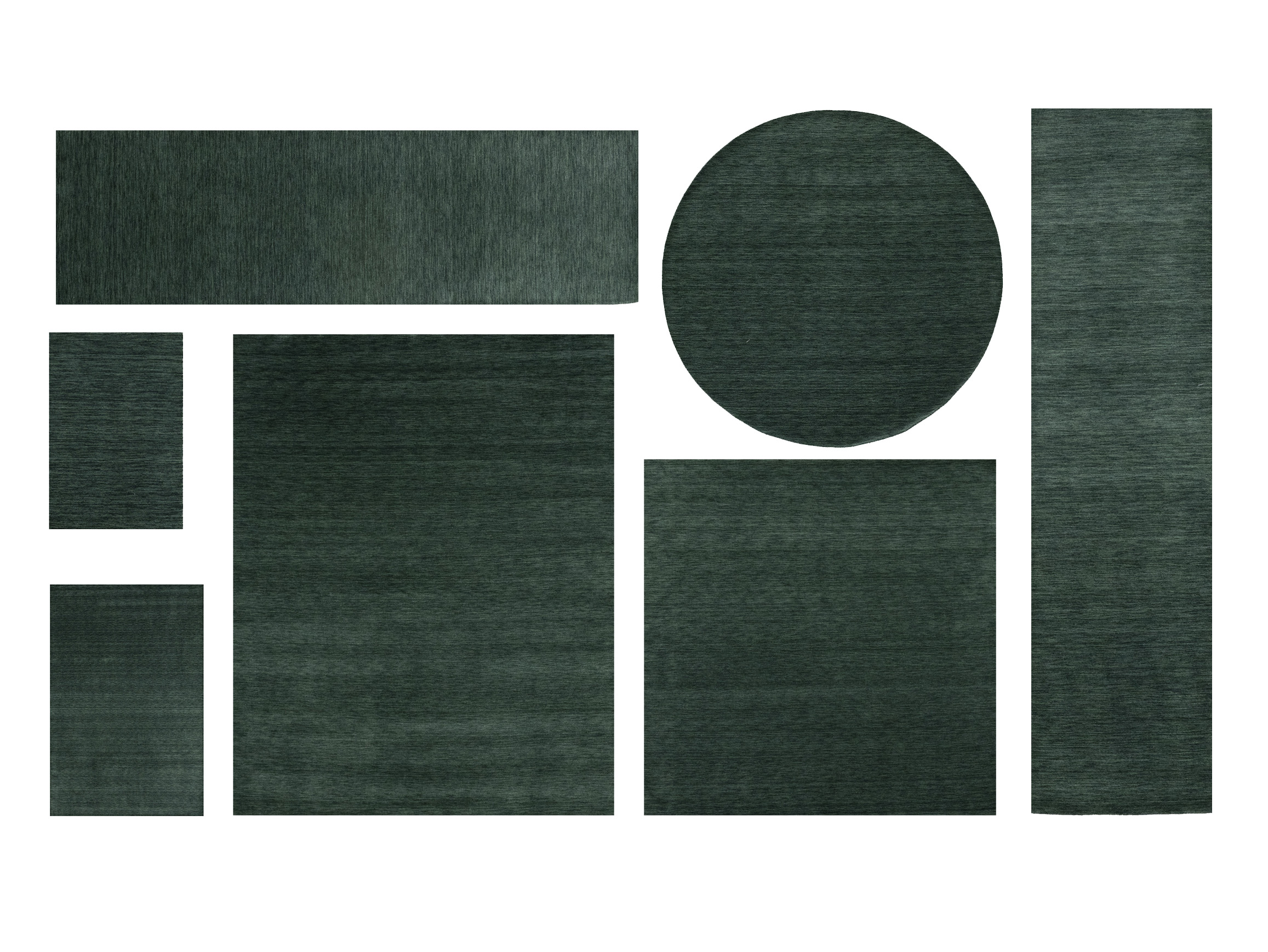 Dark Green Solid Gabbeh Modern Rug in All Size - Image 1