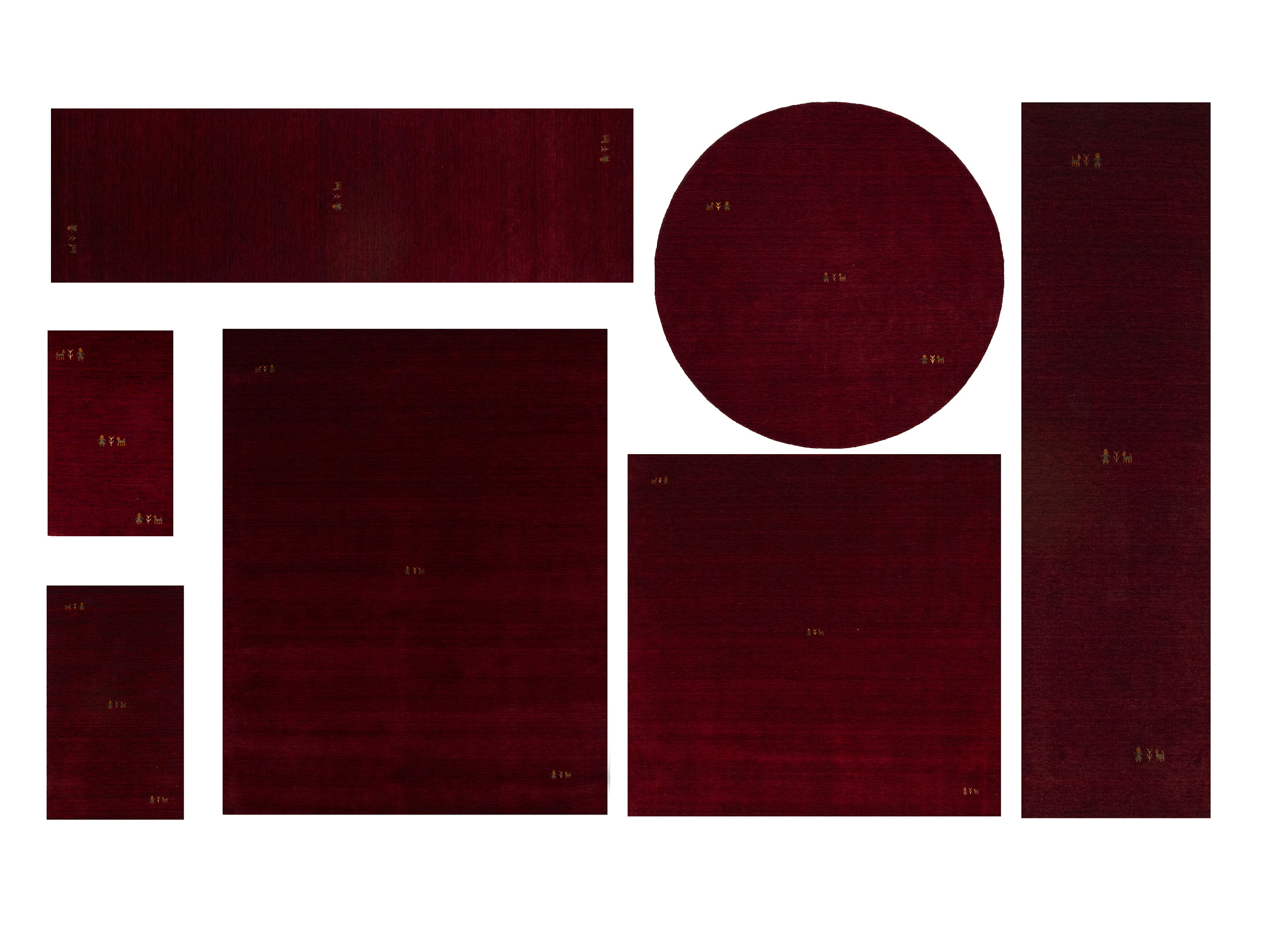Maroon Red Pictorial Gabbeh Modern Rug in All Size - Image 1