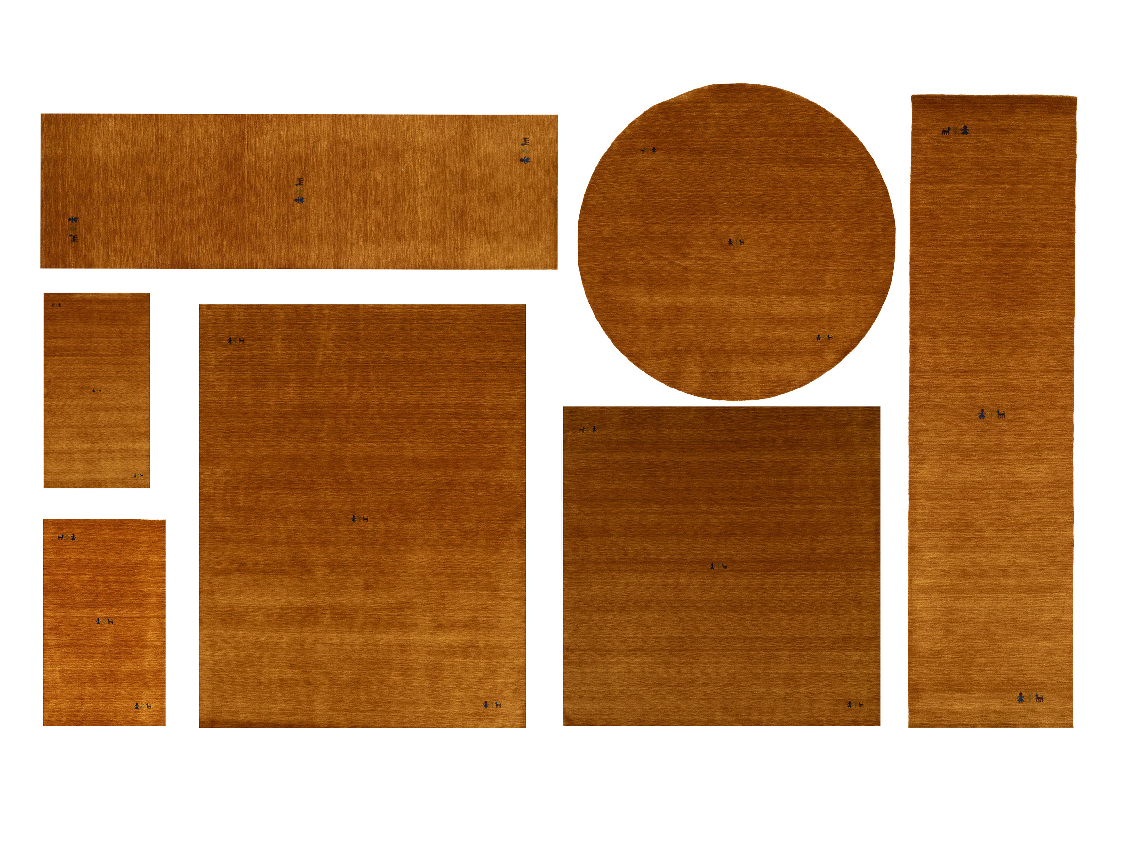 Orange Pictorial Gabbeh Modern Rug in All Size - Image 1