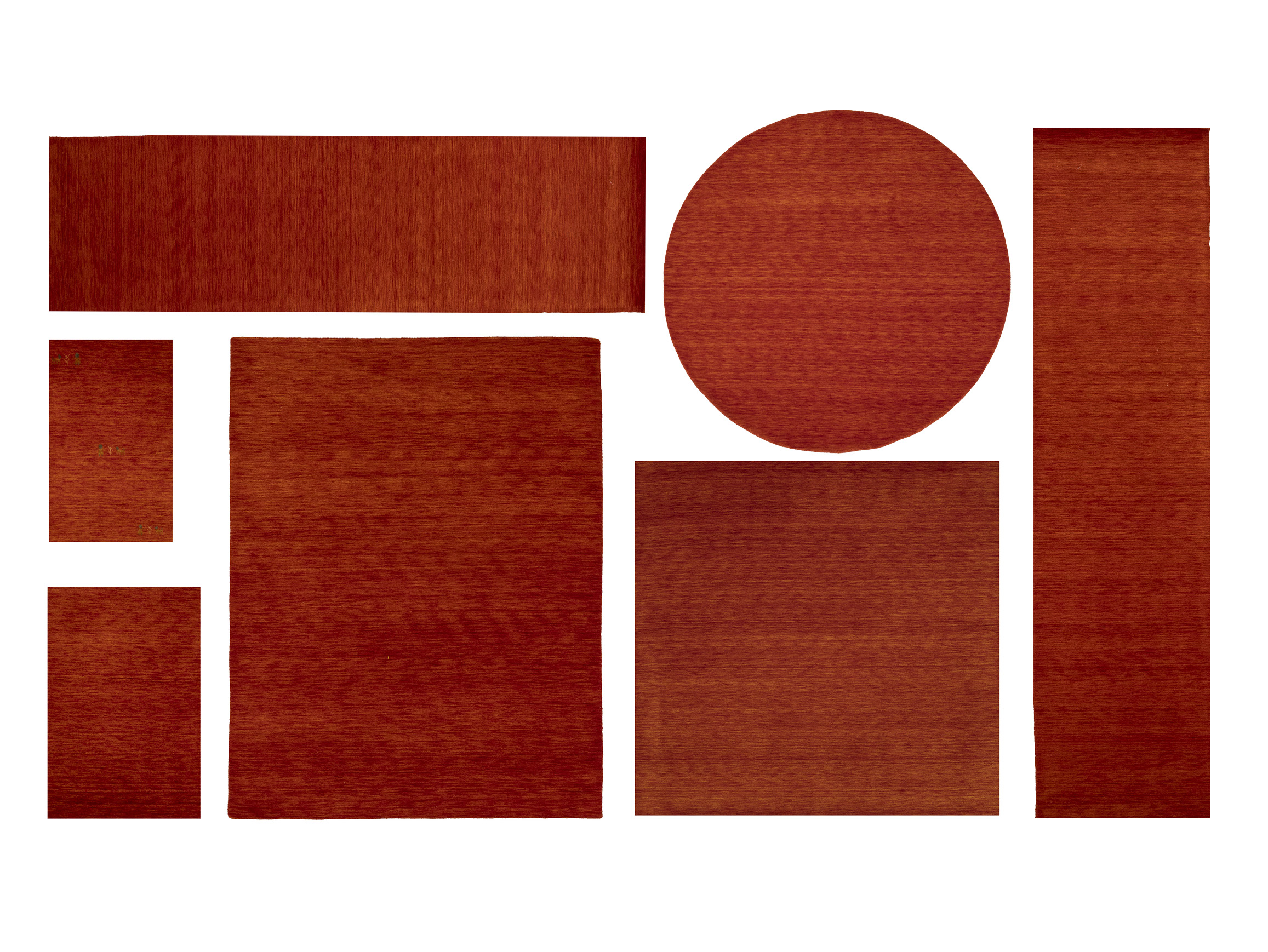Orange Red Solid Gabbeh Modern Rug in All Size - Image 1