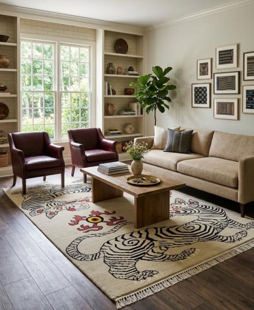 Beige Tribal 8X10 Fine Nepali Oriental Rug
