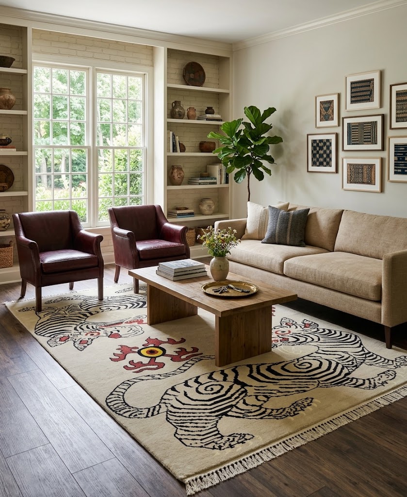 Beige Tribal 8X10 Fine Nepali Oriental Rug - Image 2