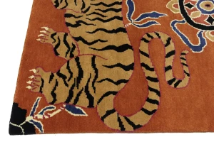 Orange Pictorial Tribal 5X7 Fine Nepali Oriental Rug