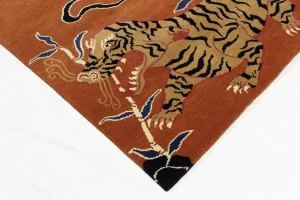 Orange Pictorial Tribal 5X7 Fine Nepali Oriental Rug