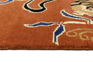 Orange Pictorial Tribal 5X7 Fine Nepali Oriental Rug