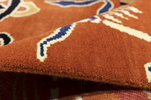 Orange Pictorial Tribal 5X7 Fine Nepali Oriental Rug