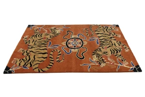 Orange Pictorial Tribal 5X7 Fine Nepali Oriental Rug