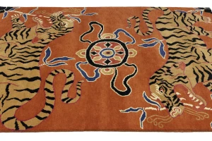 Orange Pictorial Tribal 5X7 Fine Nepali Oriental Rug