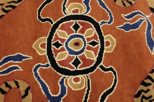 Orange Pictorial Tribal 5X7 Fine Nepali Oriental Rug