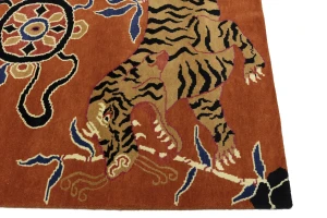 Orange Pictorial Tribal 5X7 Fine Nepali Oriental Rug