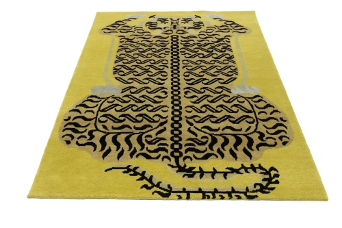 Tiger Gold Tribal 5X7 Fine Nepali Oriental Rug