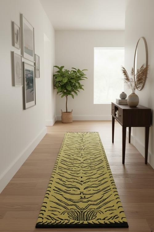 Goldish Beige Tribal 3X12 Fine Nepali Oriental Runner Rug