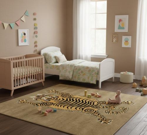 Khaki Tribal Pictorial 8X8 Fine Nepali Oriental Square Rug