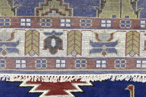 Navy Blue Geometric 5X8 Kazak Oriental Rug