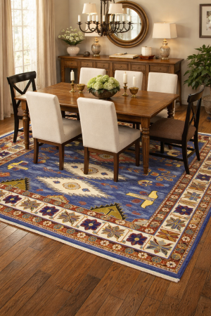 7'11 X 9'11Hand Knotted Kazak Geometric Oriental Wool Rug