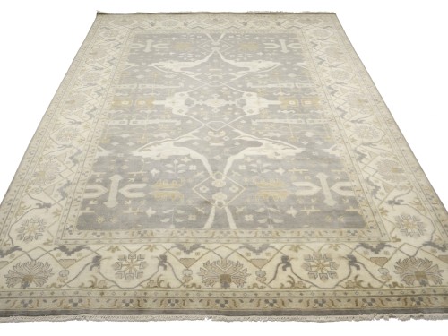 Pastel Brown Floral 12X18 Oushak Oriental Rug