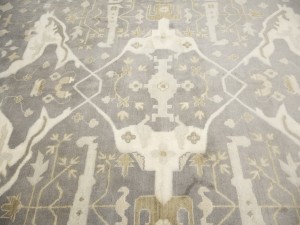 Pastel Brown Floral 12X18 Oushak Oriental Rug