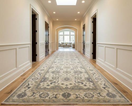 Cream Floral 10X20 Oushak Chobi Oriental Rug